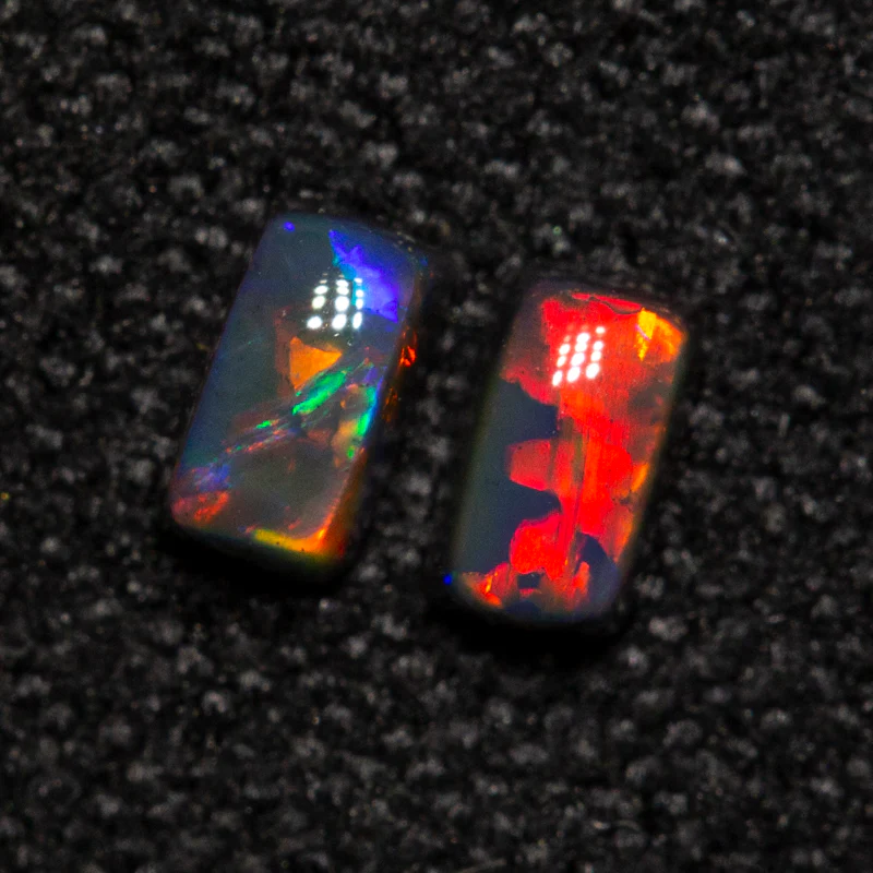 0.23 ct black opal pair 3.5x2.1x1.8mm