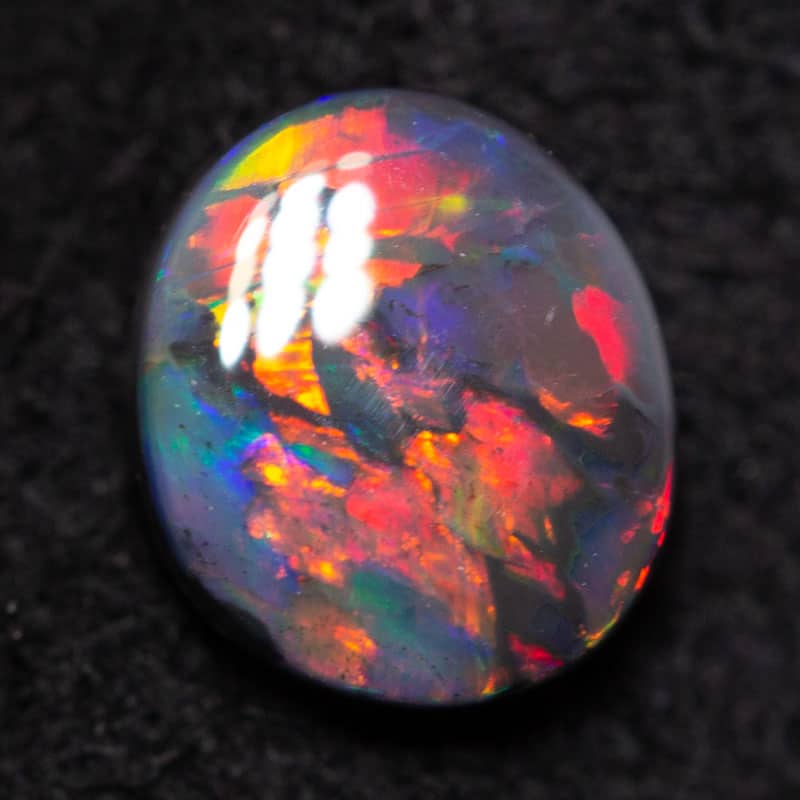 0.36 ct gem black opal 5.7x4.9x1.9mm