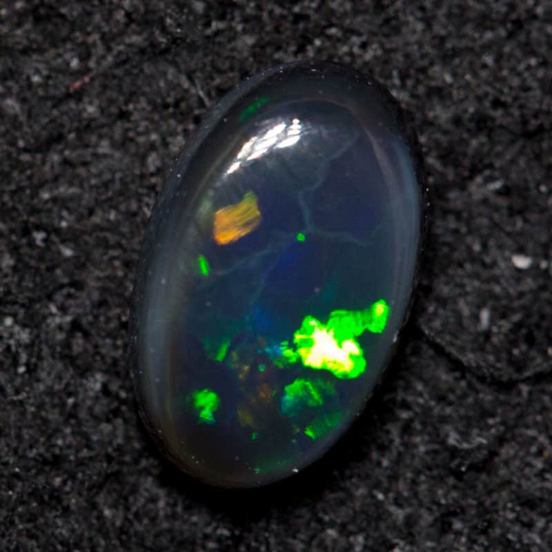 0.37 ct black opal 6x3.8x2.3mm