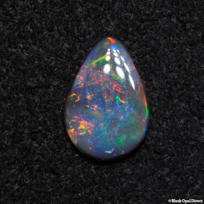 0.40 ct drop shaped black opal 7x5x1mm