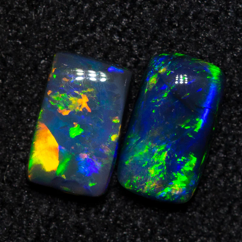 0.42 ct black opal pair 5x3x2mm