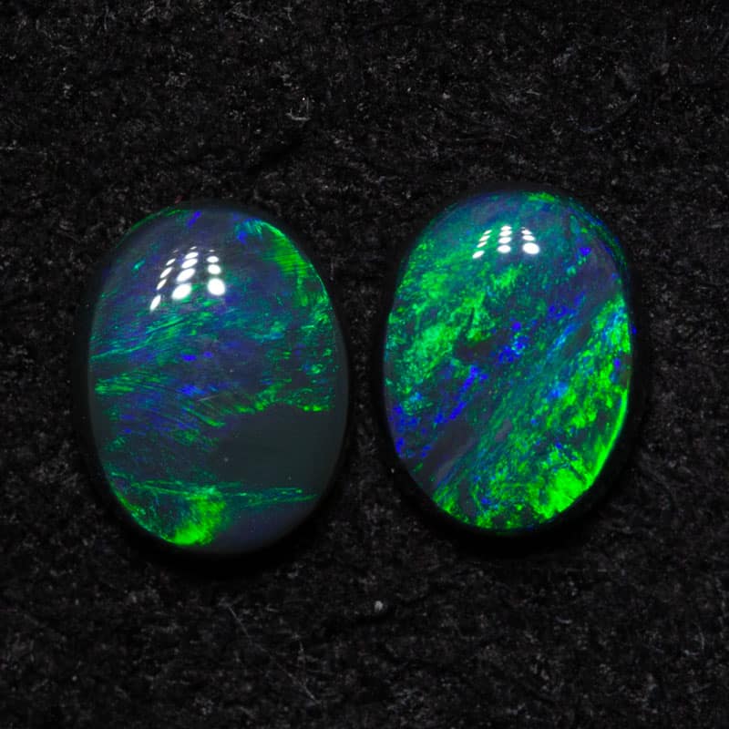 0.49 ct black opal pair 5x4x1.8mm