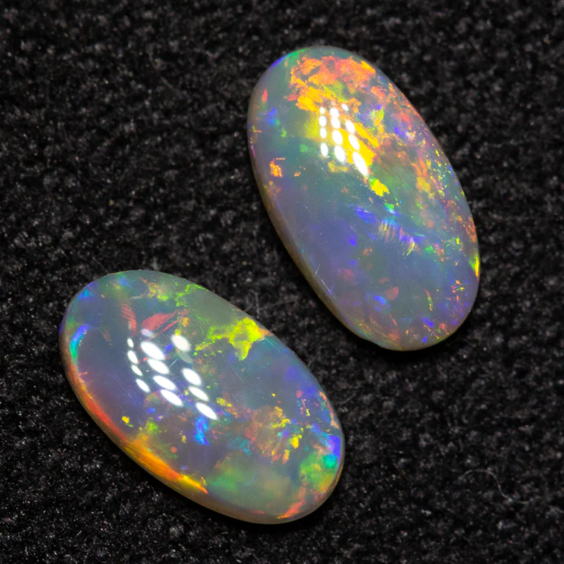 0.51 ct dark opal pair 6.1x3.6x1.7mm