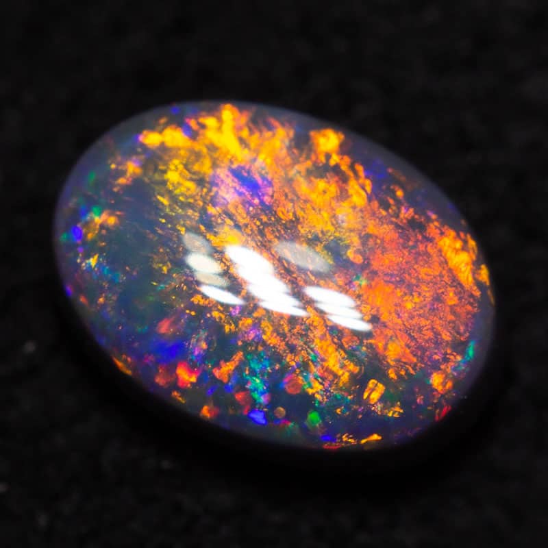 0.51 ct gem black opal 6.4x4.6x2.4mm