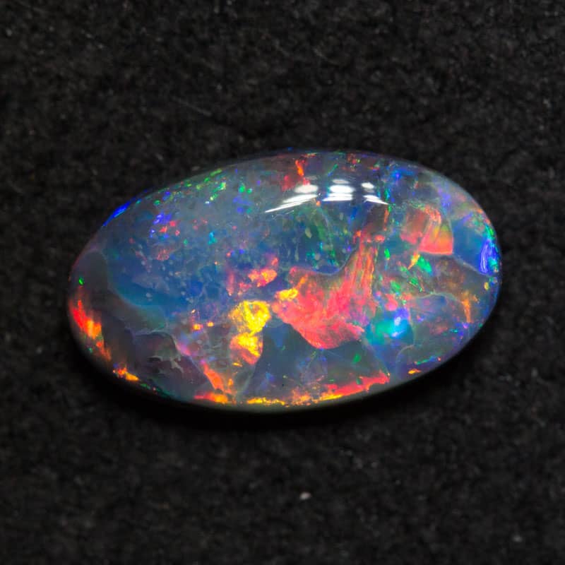 0.52 ct gem black opal 7.9x4.7x2.1mm
