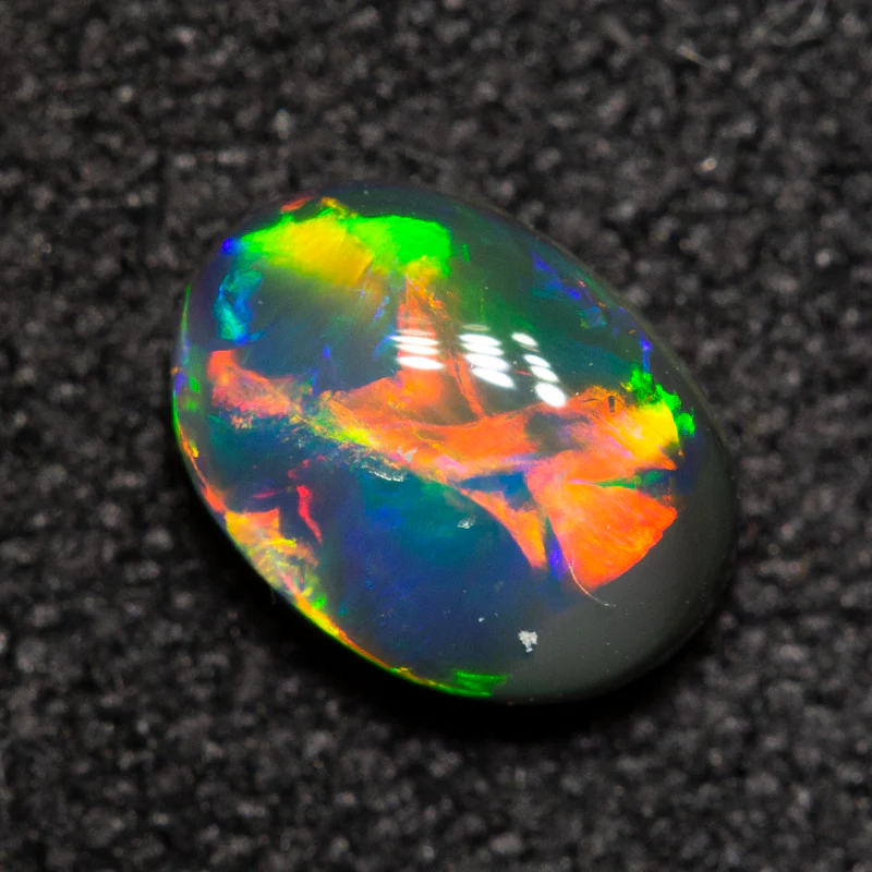 0.53 ct gem black opal 6.5x4.7x2.7mm