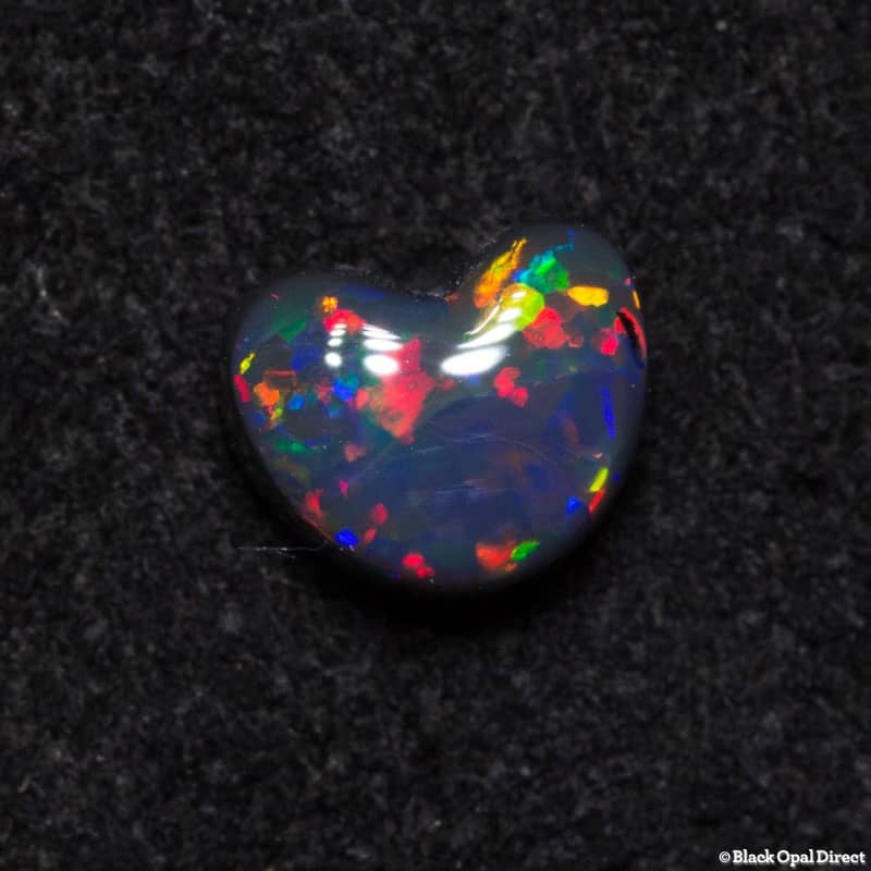 0.53 ct gem black opal heart 5x4x3mm
