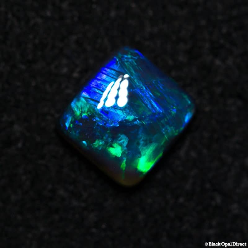 0.64 ct black opal cushion cut 5x5x3mm