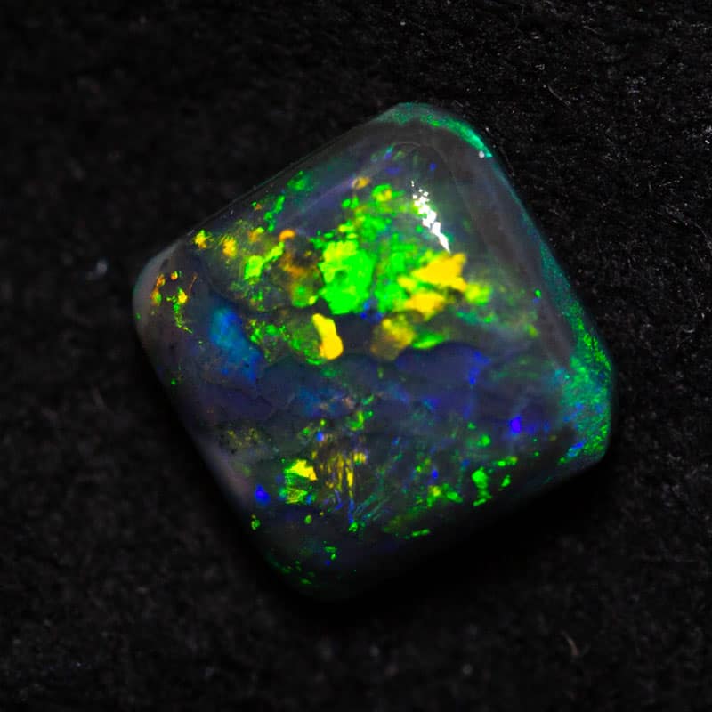 0.66ct square black opal 5x5x3mm