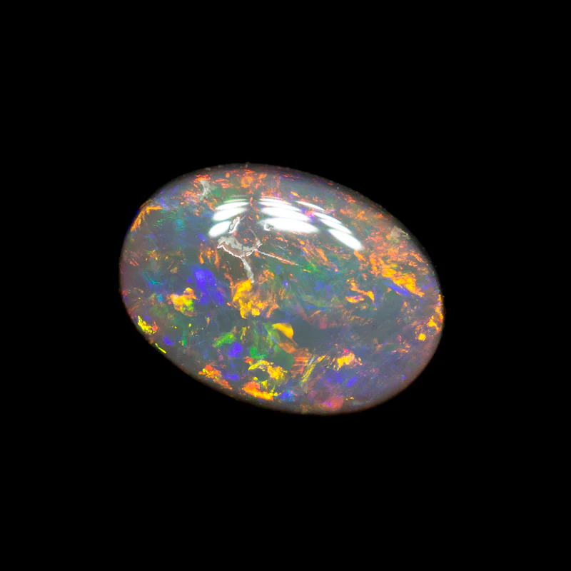 0.67 ct dark opal 7.3x5.3x2.7mm
