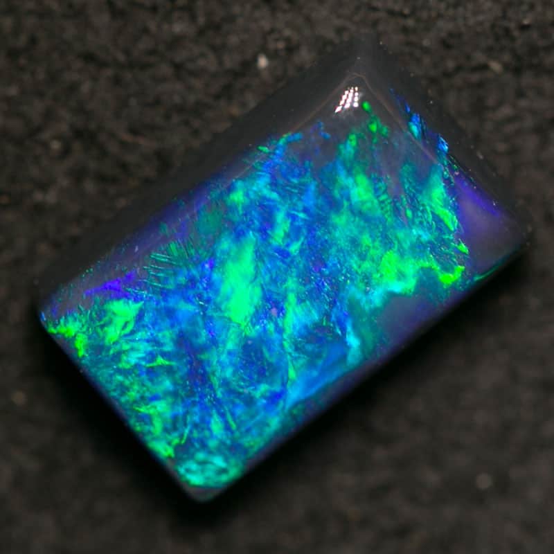 0.76 ct black opal pillow cut 7x4.5x2.5mm