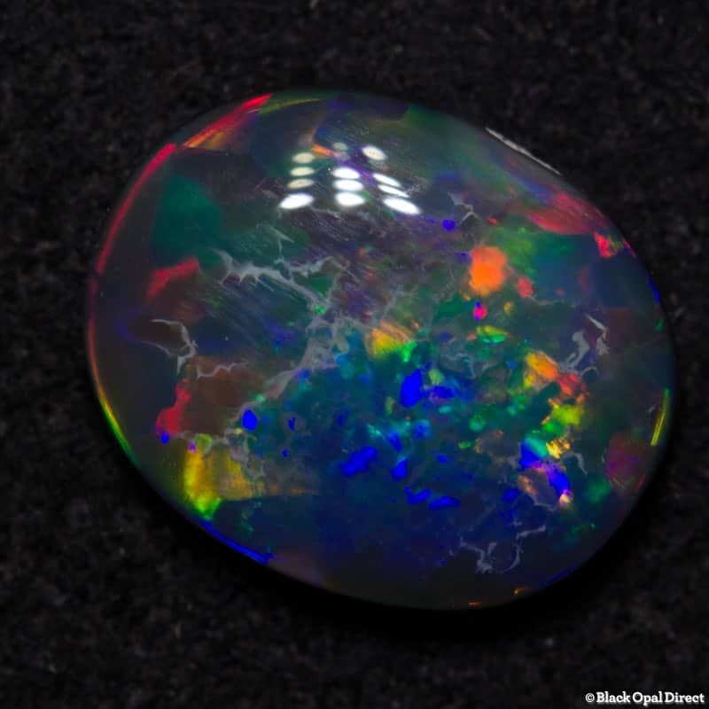 0.77 ct gem black opal 8x6x2mm