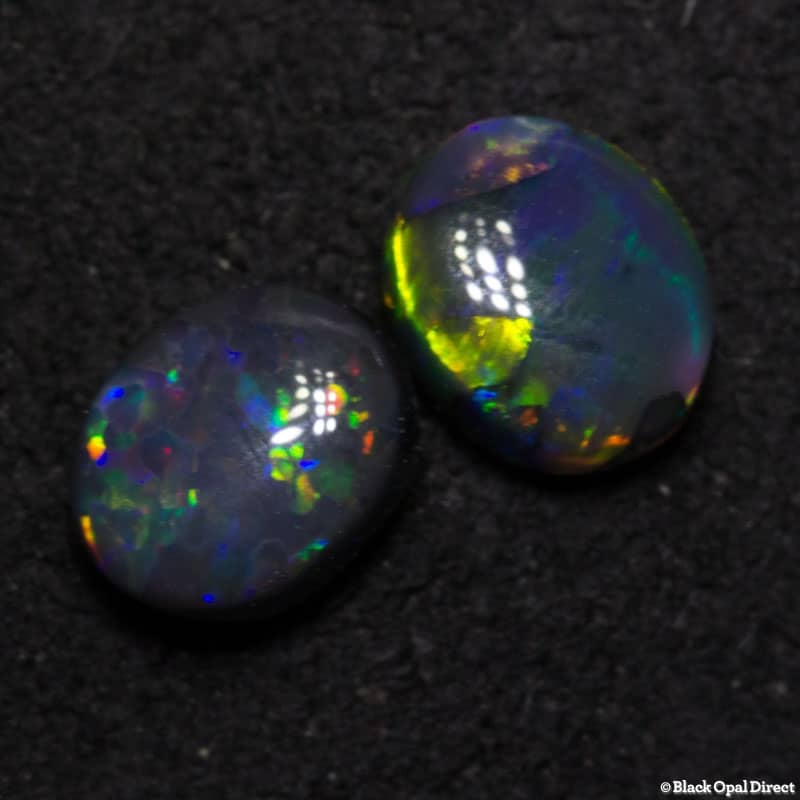 0.79 ct black opal pair 5x4x2mm