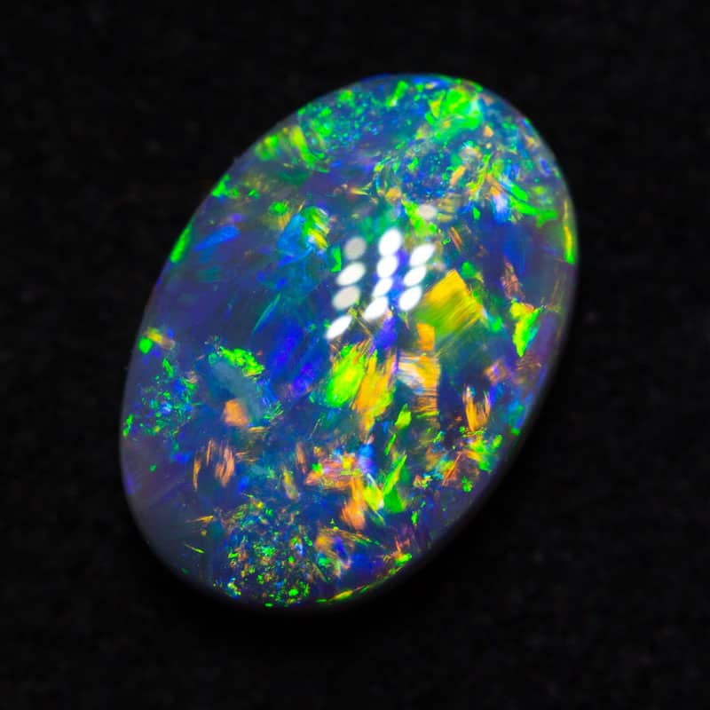 0.85 ct dark crystal opal 8x5.5x3.1mm