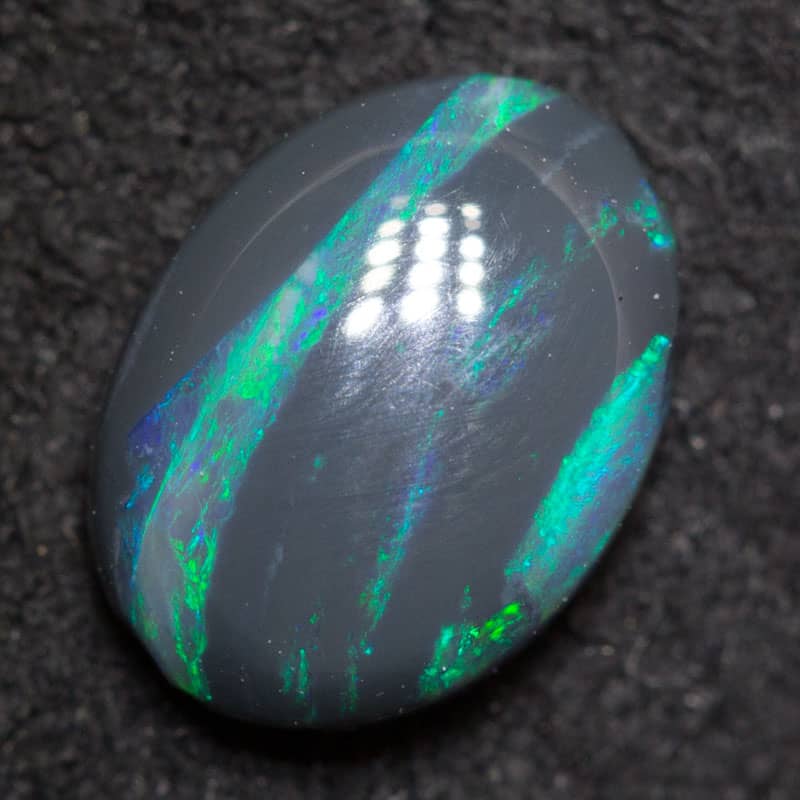 0.87 ct black opal 8x6mm