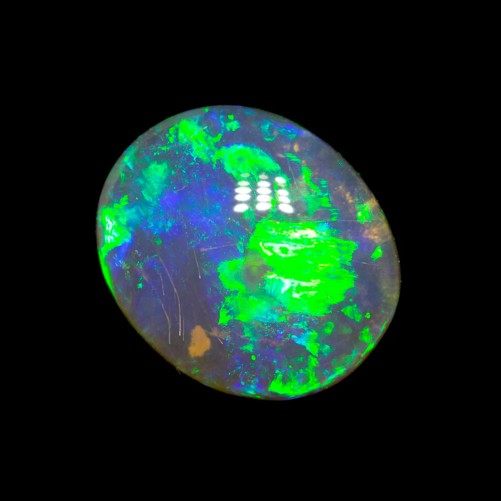 1.00 ct black crystal opal 8.7x7.4x2.6mm