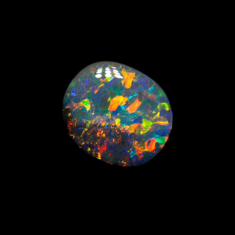 1.01 ct dark opal 7.4x6.4x3.2mm