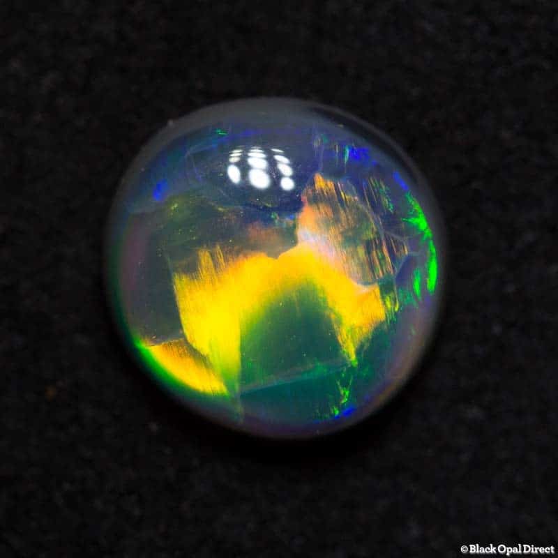 1.04 ct gem black opal 6.5mm round x3mm