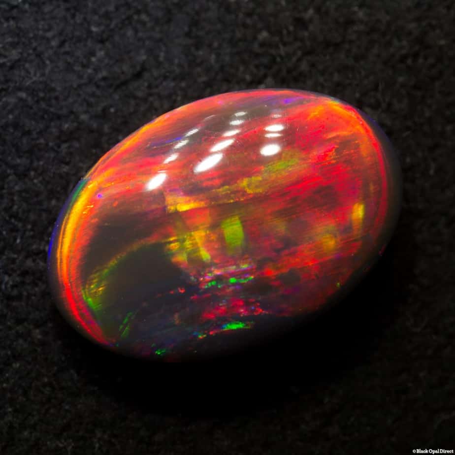 1.19 ct red on black opal gem 9x6x3mm