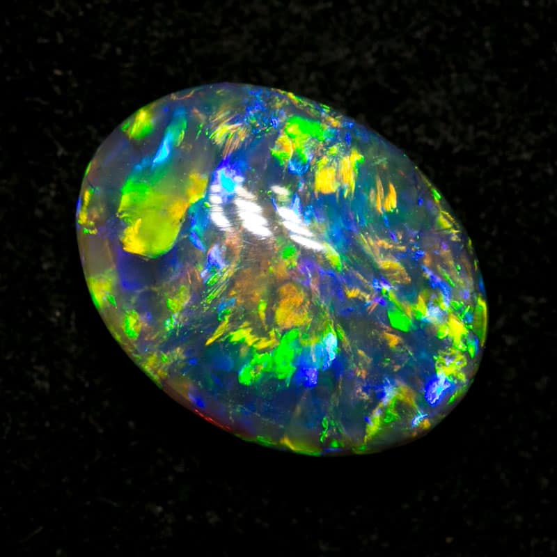 1.22 ct double sided black crystal opal 9x7x3.5mm - Image 3