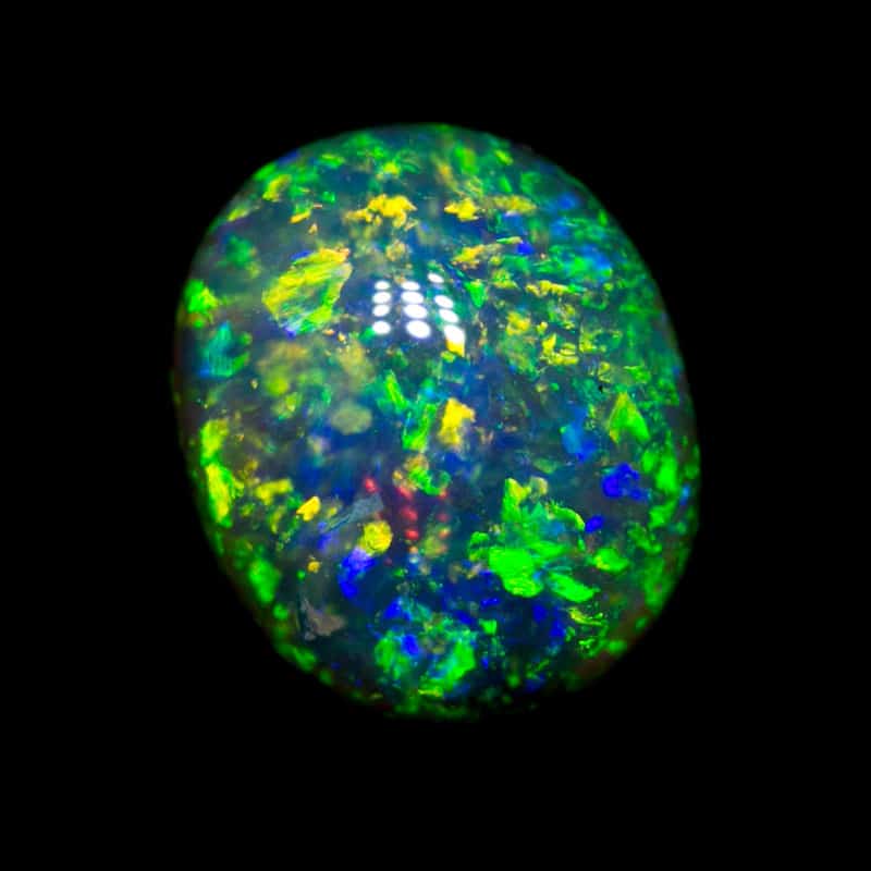 1.22 ct gem dark crystal opal double sided 7.5x6x4mm