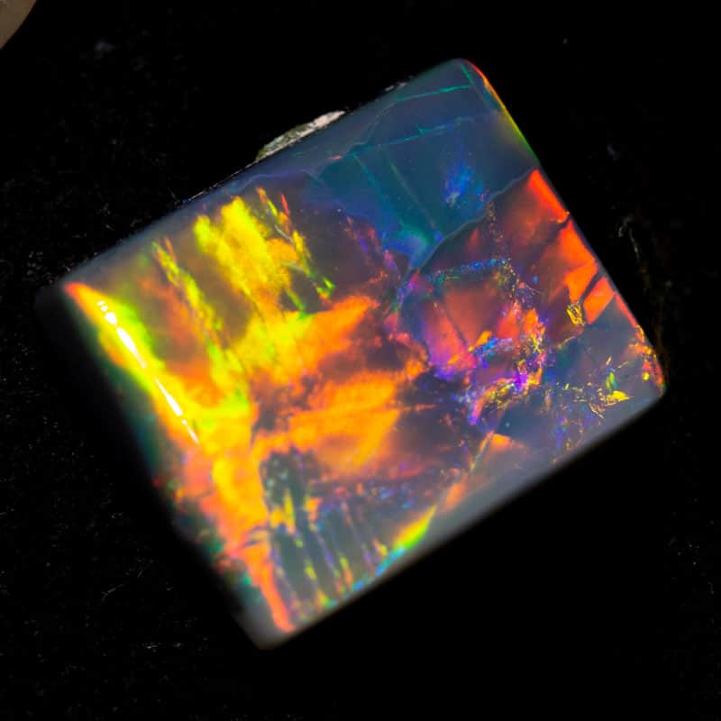 1.49ct black pillow cut opal 8.3x7x3.1mm