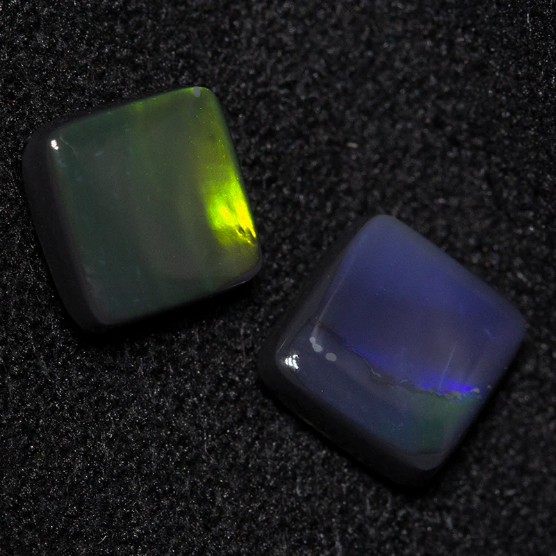 1.50 ct black opal pair 5.9x5.8x2.4mm