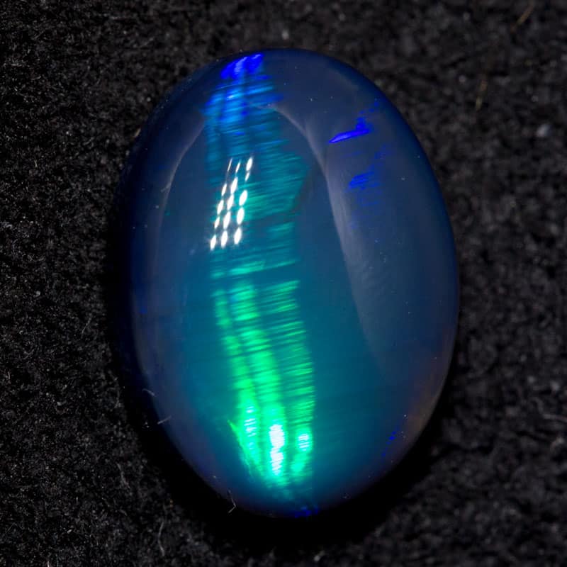 1.68 ct gem cats eye pattern black opal 9.5x7x3.8mm