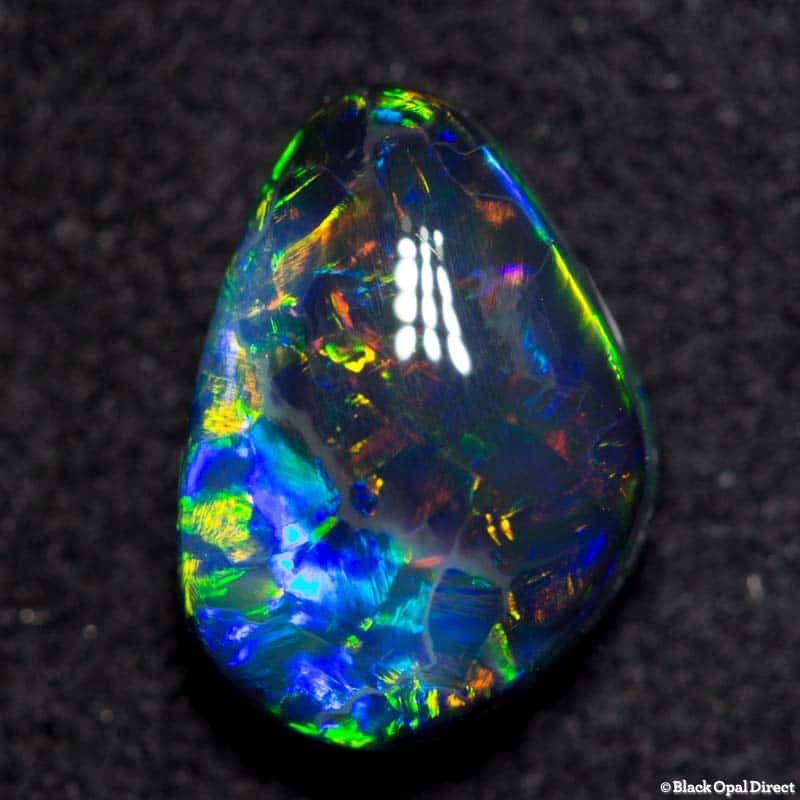 1.73 ct baroque black opal 9.5x6.5x4mm