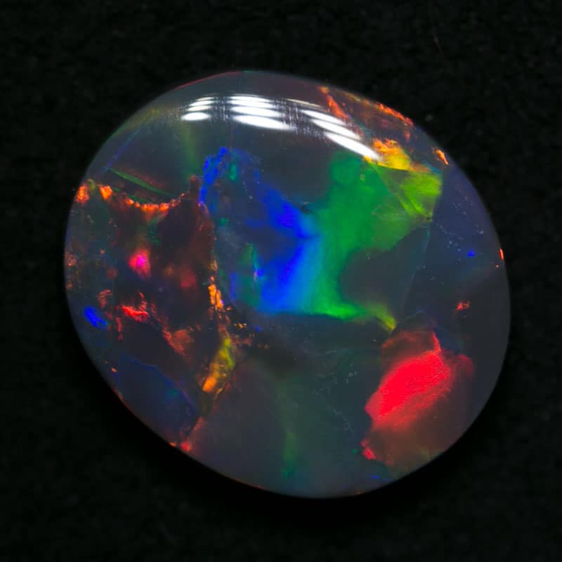 1.85 ct gem black opal 10x9x3mm