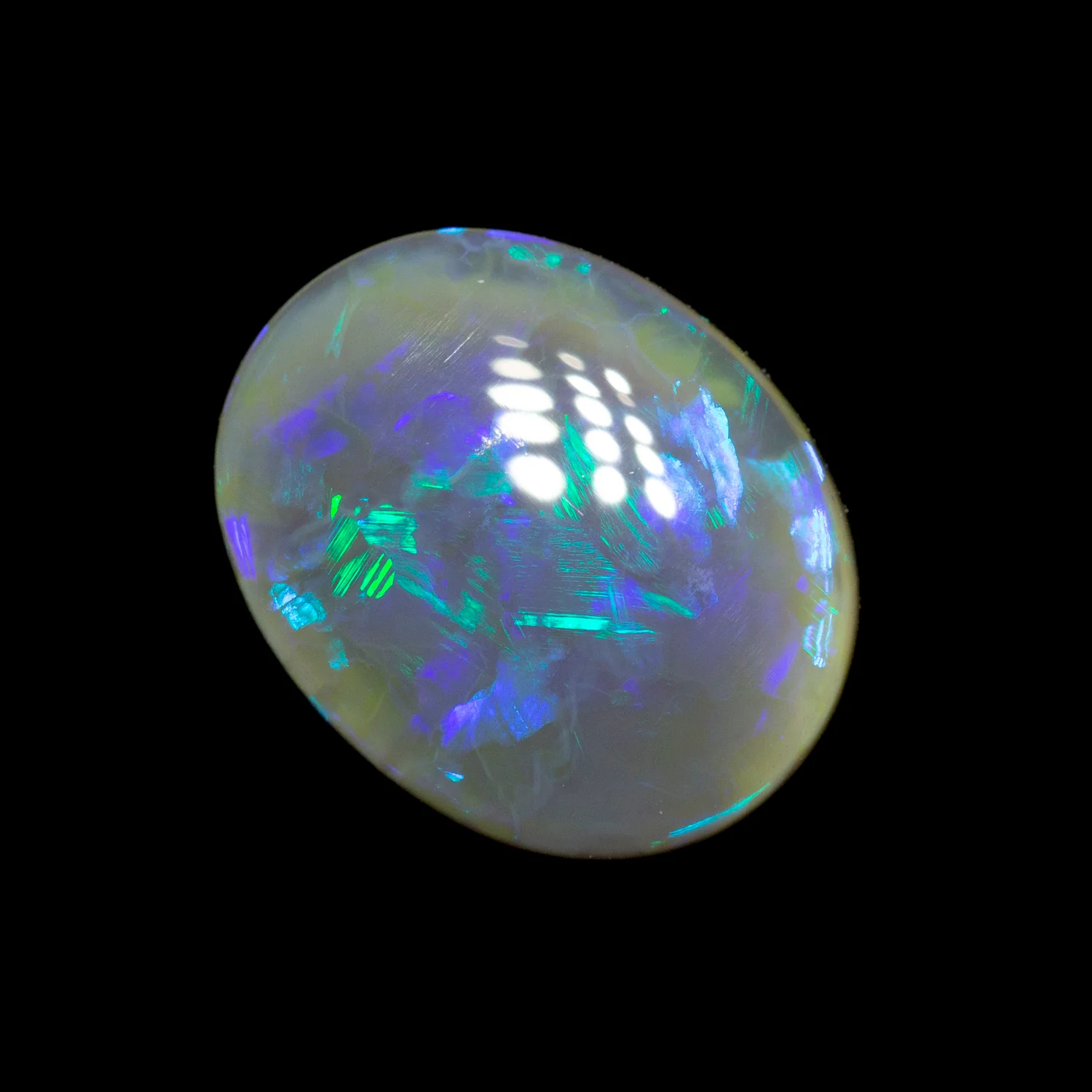 1.95 ct black crystal opal 10.1x8.2x3.9mm