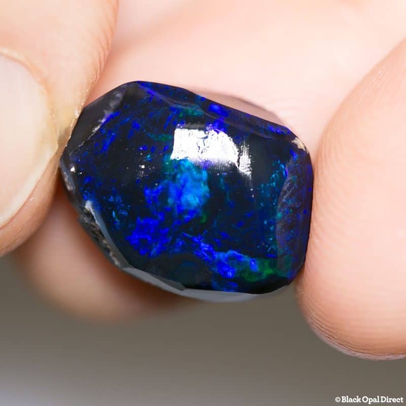 11.27 ct roughly rubbed black opal piece 17mm across Bill