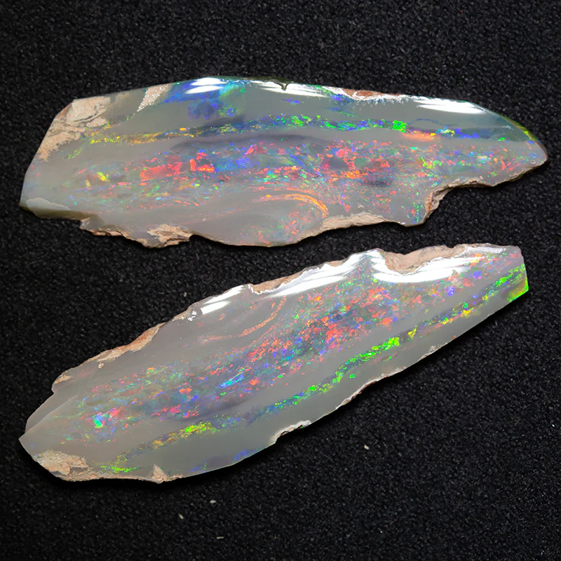 13.78 ct rough polished opal pair 34x9mm