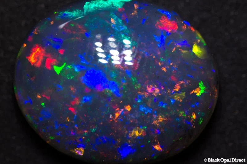 14.73 ct gem black crystal opal 19x16x8mm