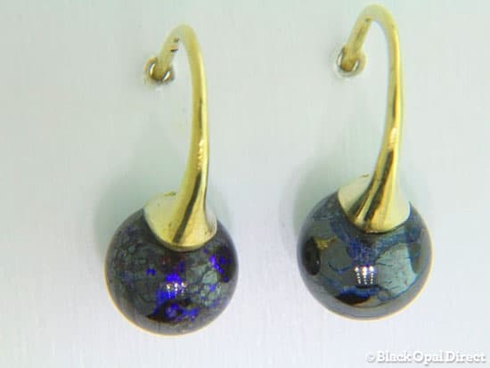 14 kt boulder opal bead earrings - Image 2