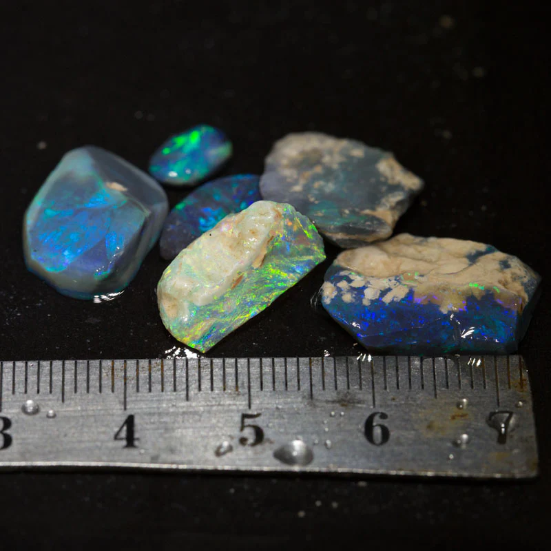 19 ct rough & rubbed opal parcel 6pc