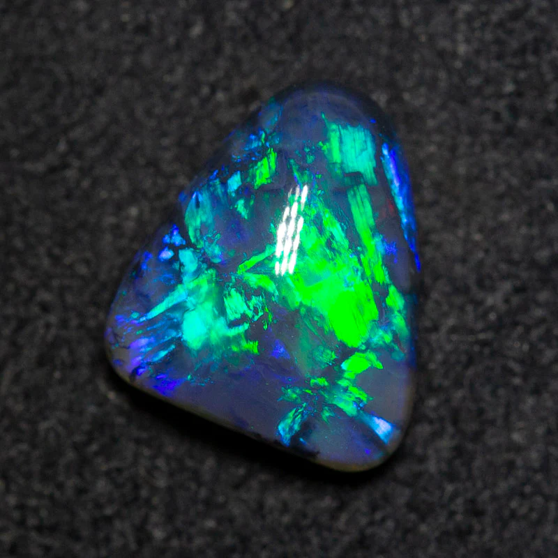 2.14 ct black crystal opal 9.5x8.4x4.8mm