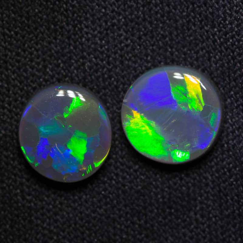 2.16 ct dark opal pair 7mm round x2.6mm