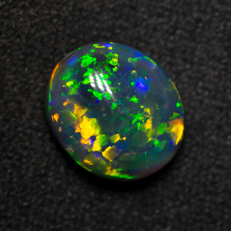 2.24 ct gem black opal 9.4x8.1x4.8mm