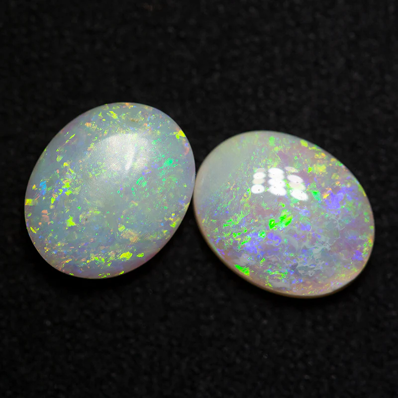 2.38 ct white opal pair 8.5x6.9x3.3mm