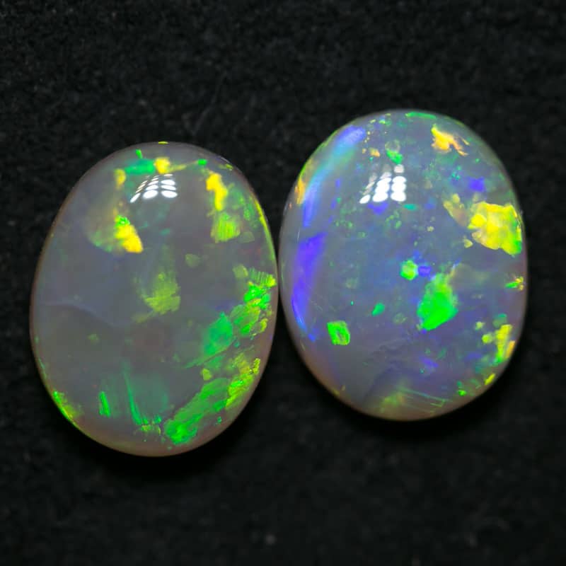 2.42 ct dark opal pair 8.5x7x3mm
