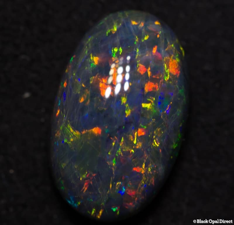 2.51 ct double sided black opal gem 11x7x5mm