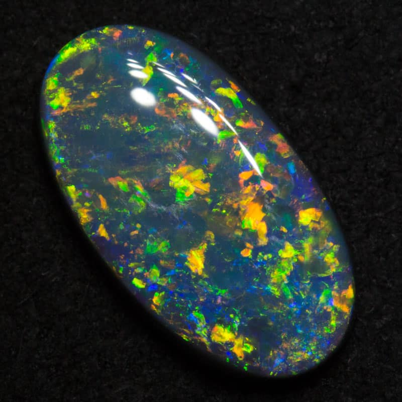 2.57 ct black opal 13.5x7.6x3.3mm
