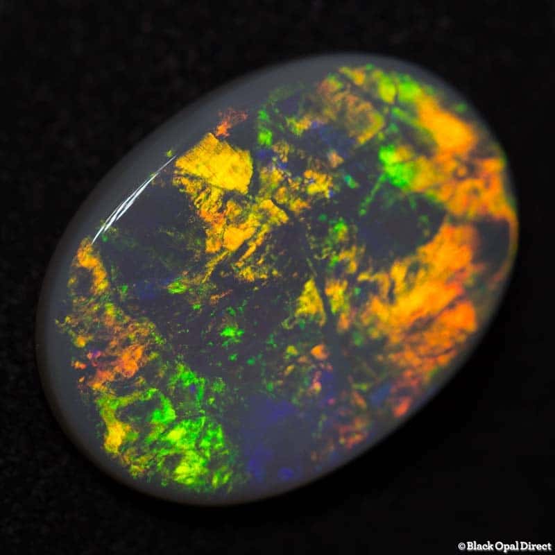 2.63 ct semi black opal 14x10x2mm