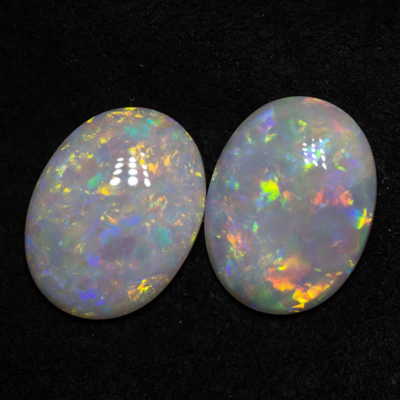 2.84 ct white opal pair 10.6x8x2.5mm