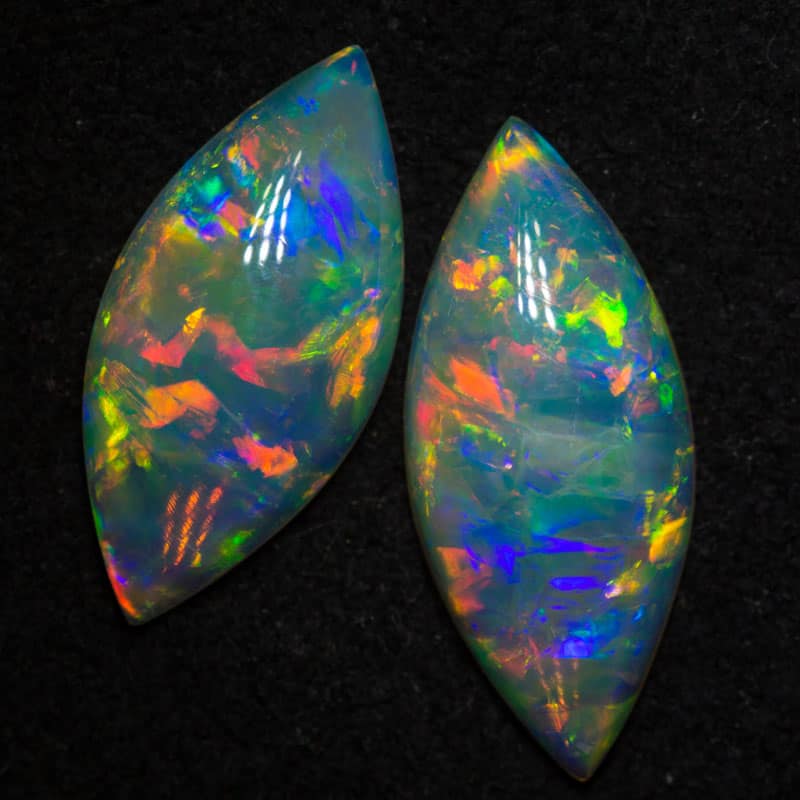 2.86 ct gem crystal opal pair 15x6.5x2.9mm