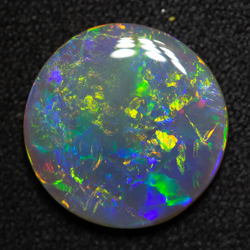 2.99 ct dark opal 12.5mm round x3mm