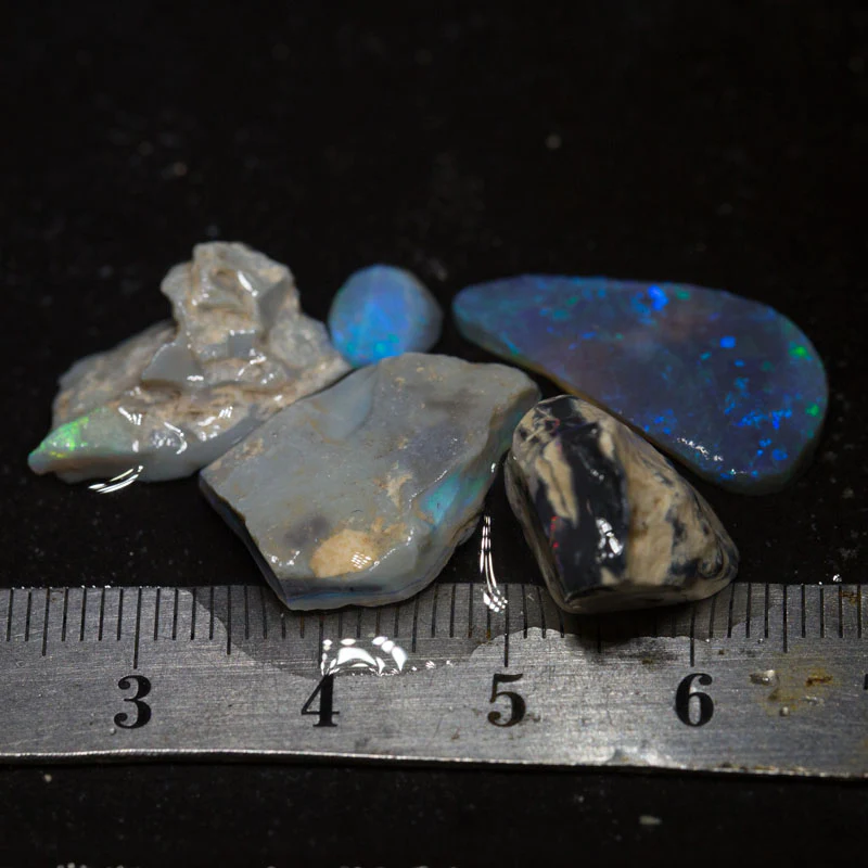 25 ct rough &rubbed opal parcel 5pc