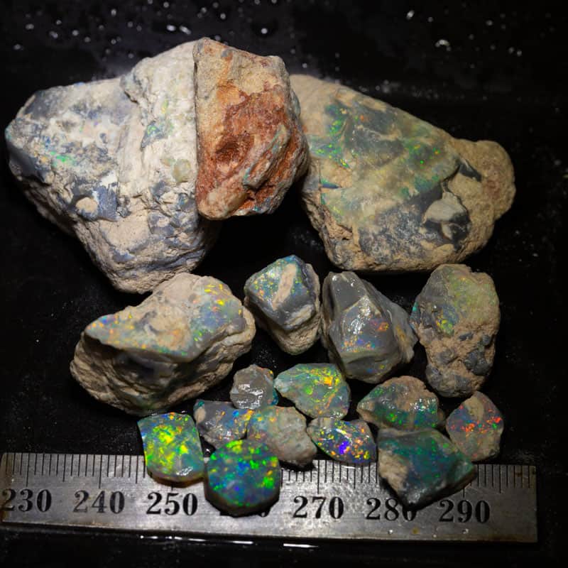 259 ct rough opal parcel 17 pieces