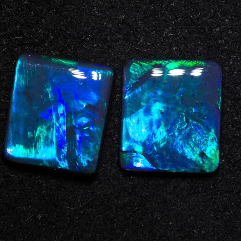3.04 ct black opal pair 9x8x2mm